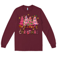 Burgundy pink christmas trees Long Sleeve Tee - AdoDesignShop