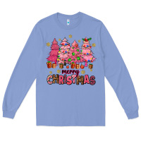 Colony Blue pink christmas trees Long Sleeve Tee - AdoDesignShop