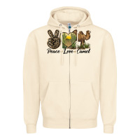 Sandshell peace love camel Zipper Hoodie - LillyAllenDesigns