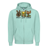 Seafoam peace love camel Zipper Hoodie - LillyAllenDesigns