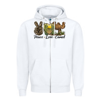 White peace love camel Zipper Hoodie - LillyAllenDesigns