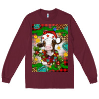 Burgundy christmas cow air freshener Long Sleeve Tee - Artiststas