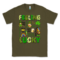 Army Green feeling lucky Classic Tee - Artiststas