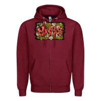 Burgundy ladybug one background Zipper Hoodie - BarkalooDesign