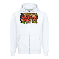 White ladybug one background Zipper Hoodie - BarkalooDesign