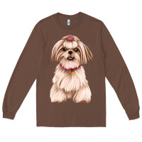 Chestnut Shih Tzu Dog Design Long Sleeve Tee - JahusDesignShop