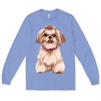 Colony Blue Shih Tzu Dog Design Long Sleeve Tee - JahusDesignShop