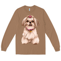 Toasted Coconut Shih Tzu Dog Design Long Sleeve Tee - JahusDesignShop