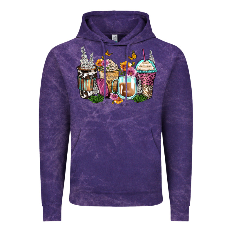 Floral Coffee Cups Vintage Hoodie by Zillion Design Studio | Teevron