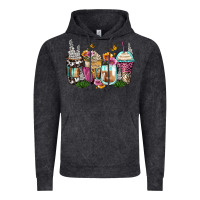 Vintage Black floral coffee cups Vintage Hoodie - Zillion Design Studio