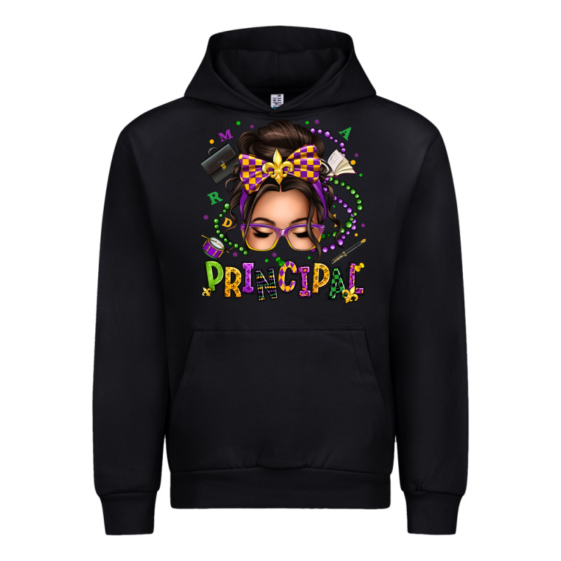 Mardi Gras Principal Caucasian Messy Bun Urban Hoodie by texasbilliewilder | Teevron