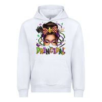White mardi gras principal caucasian messy bun Urban Hoodie - texasbilliewilder