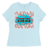 Baby Blue candy cane Christmas Ladies Tee - AdoDesignShop