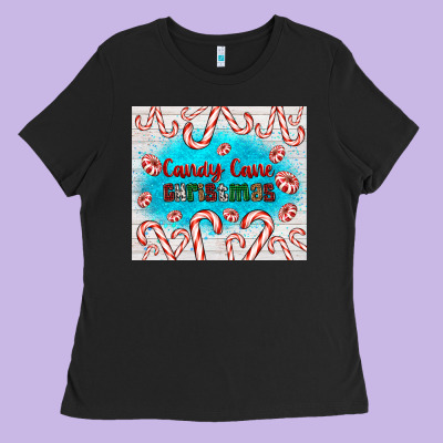 Candy Cane Christmas Ladies Tee Designed By Adodesignshop