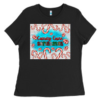 Black candy cane Christmas Ladies Tee - AdoDesignShop
