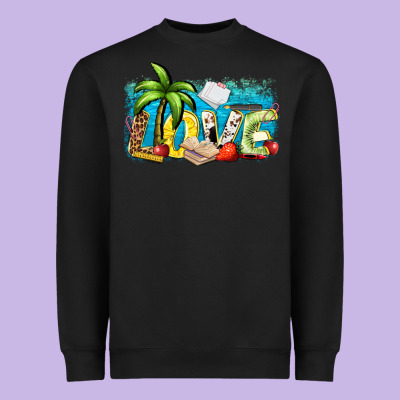 Love Summer Teacher Heavyweight Sweatshirt Designed By Zillion Design Studio