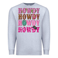 Heather Grey pink howdy howdy howdy Premium Sweatshirt - NancyCooperArtShop