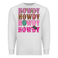 Oatmeal Heather pink howdy howdy howdy Premium Sweatshirt - NancyCooperArtShop