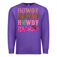 Purple pink howdy howdy howdy Premium Sweatshirt - NancyCooperArtShop