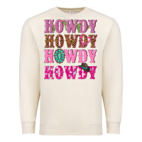 Sandshell pink howdy howdy howdy Premium Sweatshirt - NancyCooperArtShop