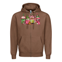 Chestnut pink christmas gnomes coffee cups Zipper Hoodie - Jasminsmagicworld