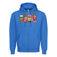 True Royal pink christmas gnomes coffee cups Zipper Hoodie - Jasminsmagicworld