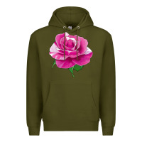 Army Green Parade Day Rose Premium Hoodie - LillyAllenDesigns