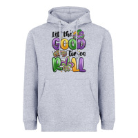 Heather Grey let the good times roll Heavyweight Hoodie - MaliasSmallBusiness
