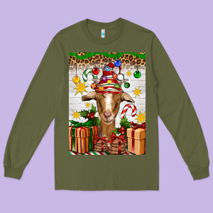 Christmas Goat Air Freshener Long Sleeve Tee Designed By Artiststas