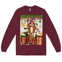 Burgundy christmas goat air freshener Long Sleeve Tee - Artiststas