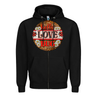 Black hello love bug ladybug ornament Zipper Hoodie - BarkalooDesign