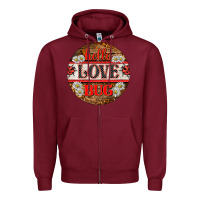 Burgundy hello love bug ladybug ornament Zipper Hoodie - BarkalooDesign