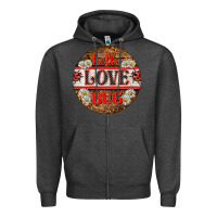 Charcoal Heather hello love bug ladybug ornament Zipper Hoodie - BarkalooDesign