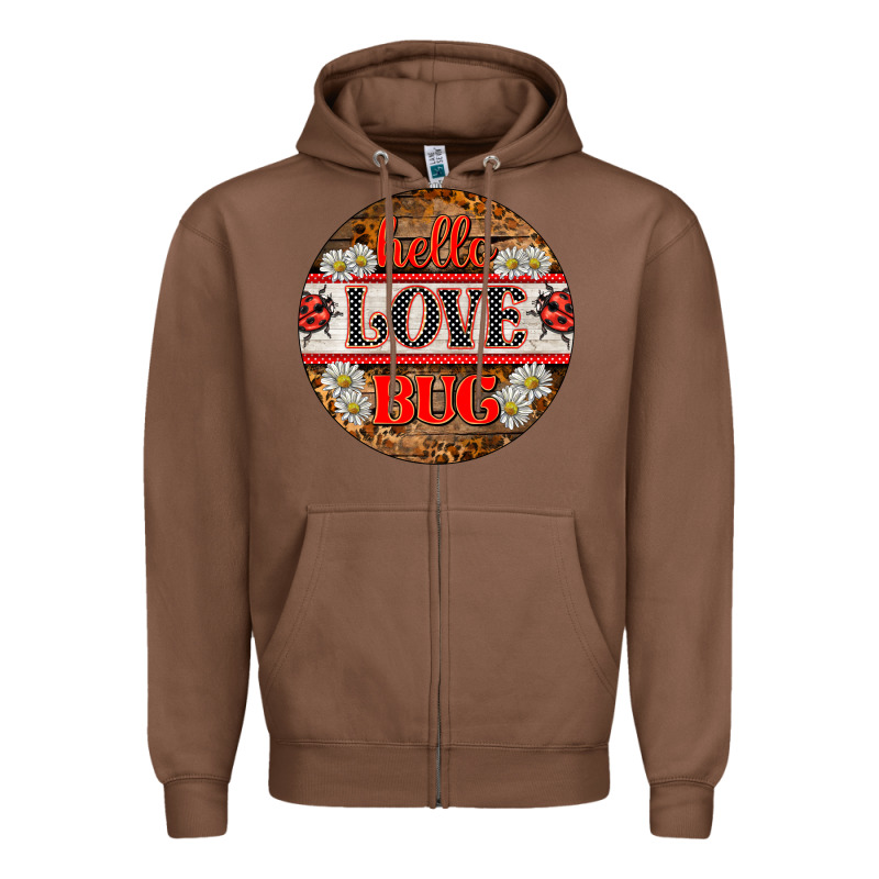 Hello Love Bug Ladybug Ornament Zipper Hoodie by BarkalooDesign | Teevron