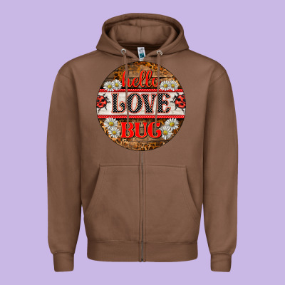 Hello Love Bug Ladybug Ornament Zipper Hoodie Designed By Barkaloodesign