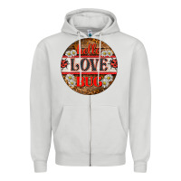 Dove Grey hello love bug ladybug ornament Zipper Hoodie - BarkalooDesign