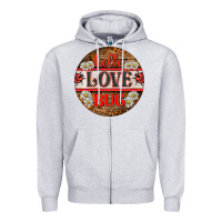 Heather Grey hello love bug ladybug ornament Zipper Hoodie - BarkalooDesign