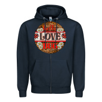 Navy hello love bug ladybug ornament Zipper Hoodie - BarkalooDesign