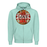 Seafoam hello love bug ladybug ornament Zipper Hoodie - BarkalooDesign