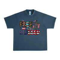 Midnight Navy free and blessed Urban Heavy Tee - CowhideDigitalArt