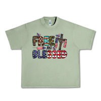 Oil Green free and blessed Urban Heavy Tee - CowhideDigitalArt