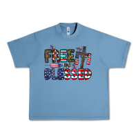 Pebble Blue free and blessed Urban Heavy Tee - CowhideDigitalArt