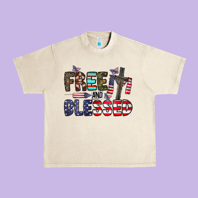 Free And Blessed Urban Heavy Tee Designed By Cowhidedigitalart