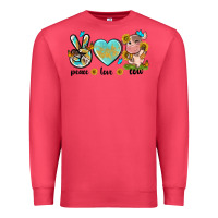Cardinal peace love cute cow Premium Sweatshirt - NancyCooperArtShop