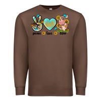 Chestnut peace love cute cow Premium Sweatshirt - NancyCooperArtShop