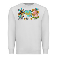 Dove Grey peace love cute cow Premium Sweatshirt - NancyCooperArtShop