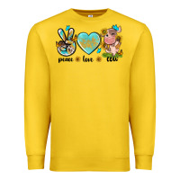 Lemon peace love cute cow Premium Sweatshirt - NancyCooperArtShop