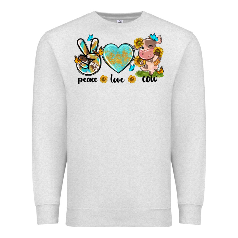 Peace Love Cute Cow Premium Sweatshirt by NancyCooperArtShop | Teevron
