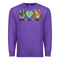 Purple peace love cute cow Premium Sweatshirt - NancyCooperArtShop