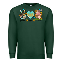 Sports Green peace love cute cow Premium Sweatshirt - NancyCooperArtShop